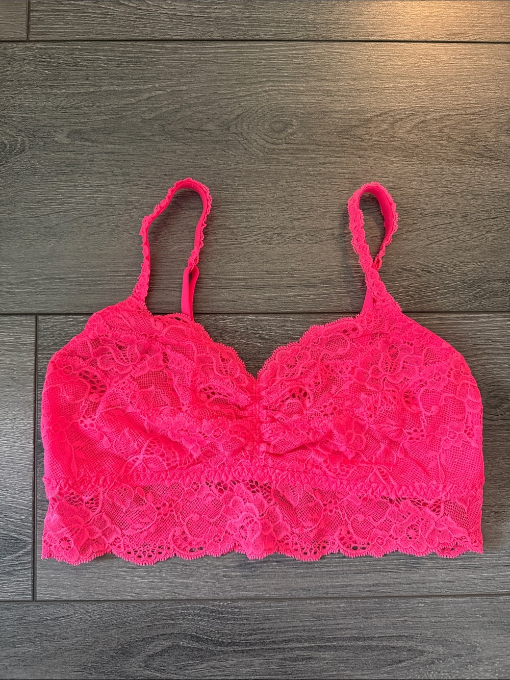 PINK Victoria's Secret Neon Pink Lace Bralette